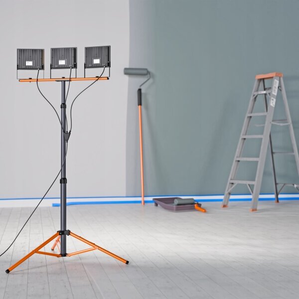 Proiettore LED con stativo 3xLED/100W/230V 4500K IP65 nero/arancione