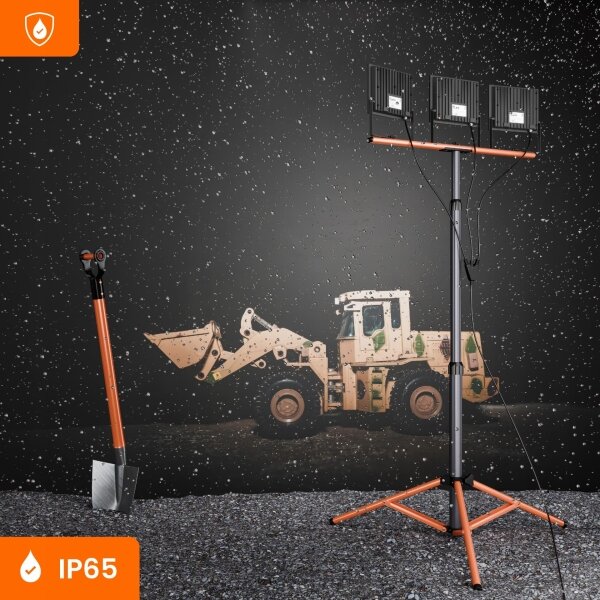 Proiettore LED con stativo 3xLED/100W/230V 4500K IP65 nero/arancione