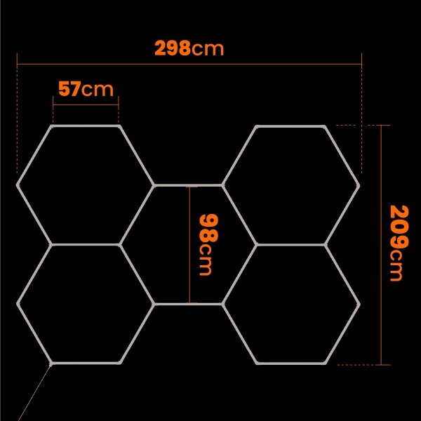 LED Stm plafoniera HEXAGON LED/240W/85-265V 5000K CRI 90 IP54 bianca
