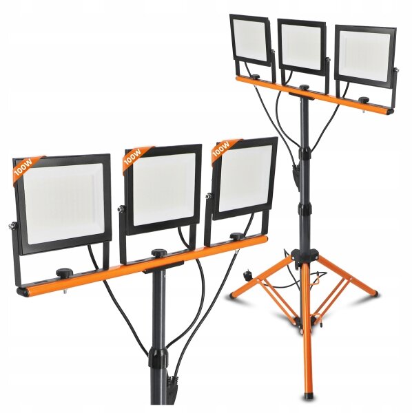 Proiettore LED con stativo 3xLED/100W/230V 4500K IP65 nero/arancione