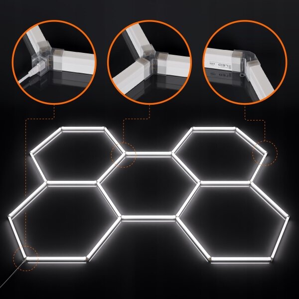 LED Stm plafoniera HEXAGON LED/240W/85-265V 5000K CRI 90 IP54 bianca