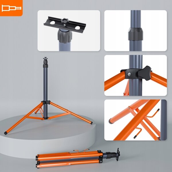 Proiettore LED con stativo 2xLED/100W/230V 4500K IP65 nero/arancione