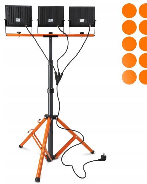 Proiettore LED con stativo 3xLED/100W/230V 4500K IP65 nero/arancione