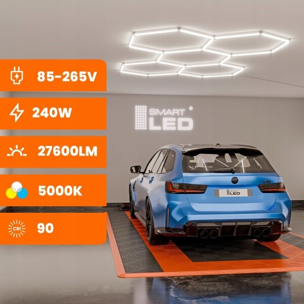 LED Stm plafoniera HEXAGON LED/240W/85-265V 5000K CRI 90 IP54 bianca