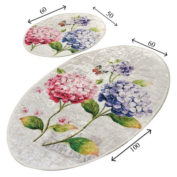 Set di tappetini per il bagno 2 pz 60x100 cm Ortanca – Foutastic