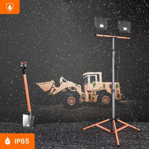 Proiettore LED con stativo 2xLED/100W/230V 4500K IP65 nero/arancione