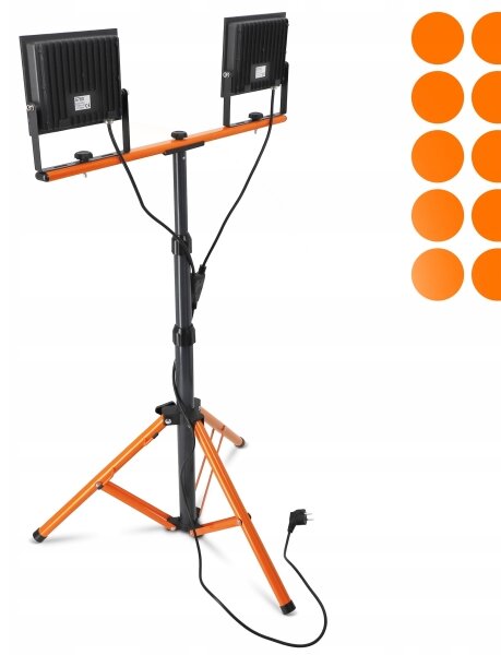 Proiettore LED con stativo 2xLED/100W/230V 4500K IP65 nero/arancione