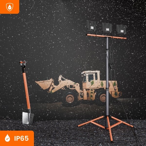 Faretto LED con stativo 3xLED/50W/230V 4500K IP65 nero/arancione