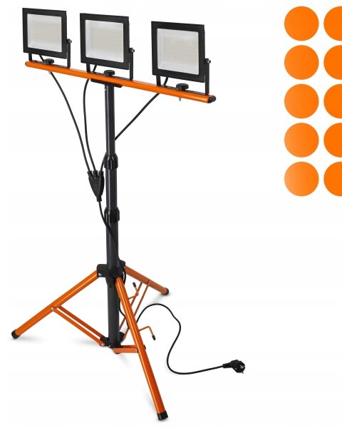 Faretto LED con stativo 3xLED/50W/230V 4500K IP65 nero/arancione