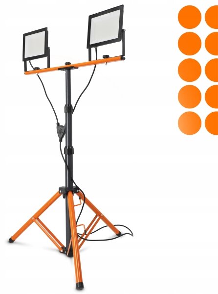 Proiettore LED con stativo 2xLED/100W/230V 4500K IP65 nero/arancione