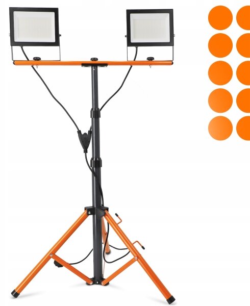 Proiettore LED con stativo 2xLED/100W/230V 4500K IP65 nero/arancione