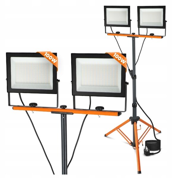 Proiettore LED con stativo 2xLED/100W/230V 4500K IP65 nero/arancione