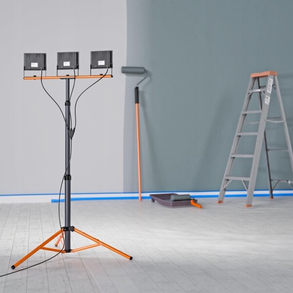 Faretto LED con stativo 3xLED/50W/230V 4500K IP65 nero/arancione
