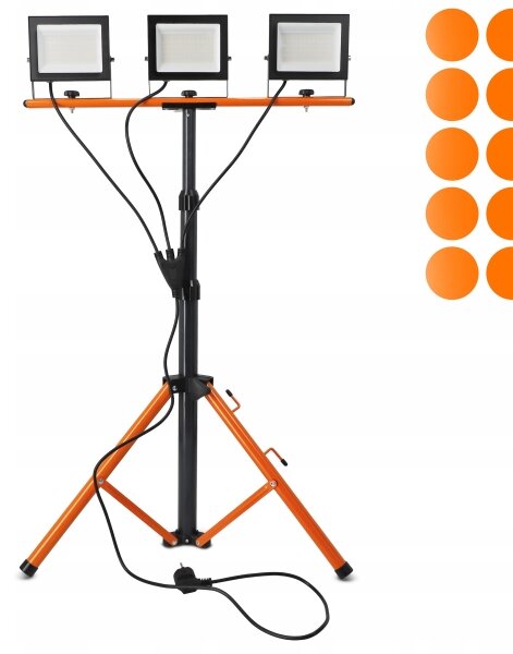 Faretto LED con stativo 3xLED/50W/230V 4500K IP65 nero/arancione