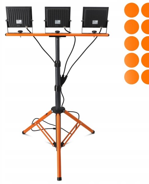Faretto LED con stativo 3xLED/50W/230V 4500K IP65 nero/arancione