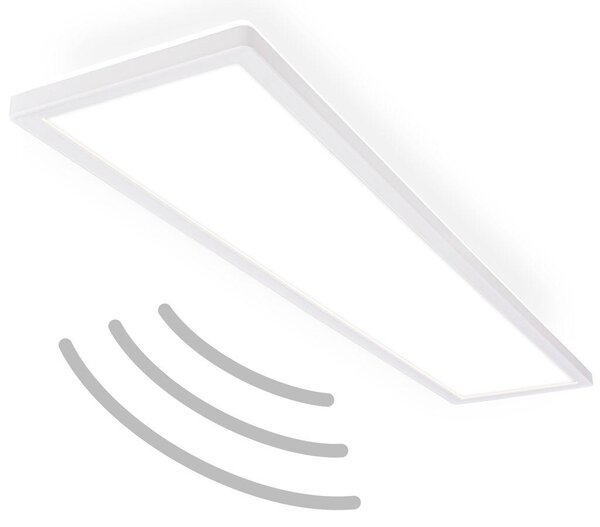 Plafoniera LED ultrapiatta con rilevatore di movimento - IP44 Plafoniera LED per bagno Plafoniera per bagno, pannello a soffitto ultrapiatto per ambienti umidi, 98 x 20 x 3 cm (LxLxH)
