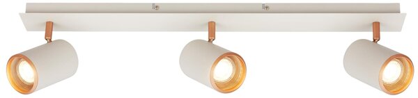 Briloner ERA Plafoniera, orientabile, attacco GU10, 3 luci, grigio chiaro-caffè, 70 x 14 cm