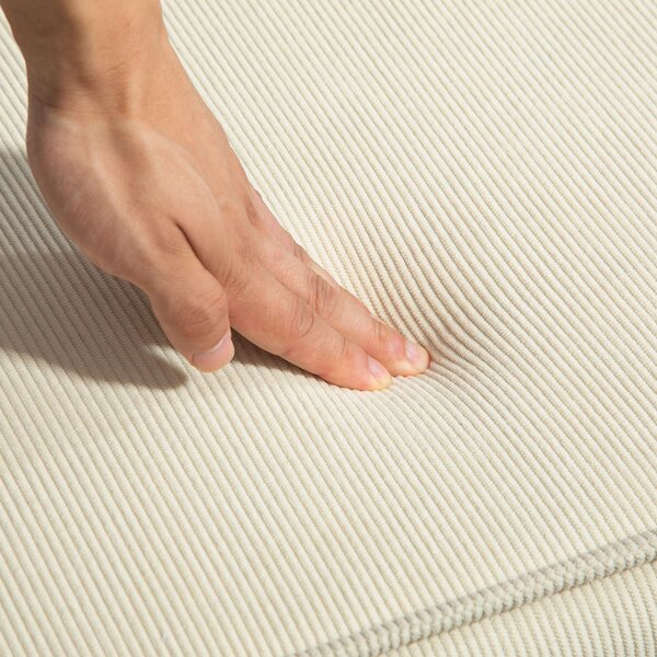 HOMCOM Poltrona Letto Pieghevole con Schienale Imbottito, 73x100x60cm, Bianco Crema