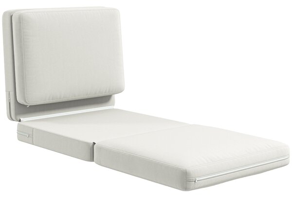 HOMCOM Poltrona Letto in Velluto, 75x268x18 cm, Crema