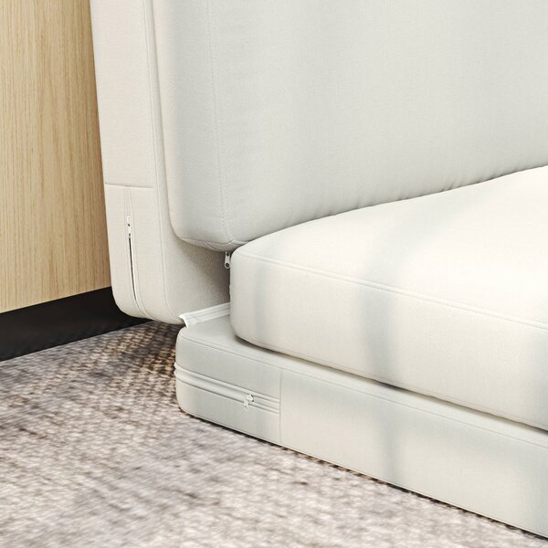HOMCOM Poltrona Letto in Velluto, 75x268x18 cm, Crema
