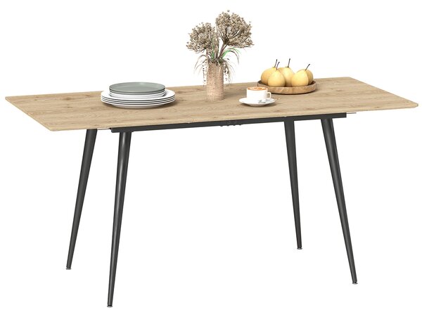 HOMCOM Tavolo da pranzo allungabile, Tavolo espandibile per 6-8 persone, Tavolo da cucina con gambe in acciaio solido