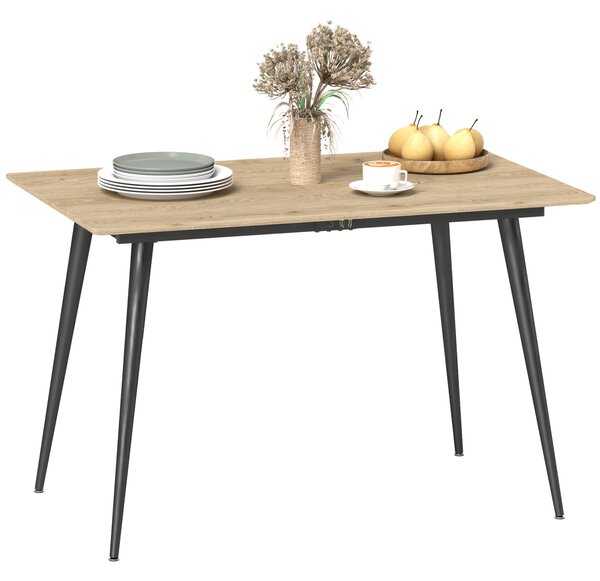 HOMCOM Tavolo da pranzo allungabile, Tavolo espandibile per 6-8 persone, Tavolo da cucina con gambe in acciaio solido