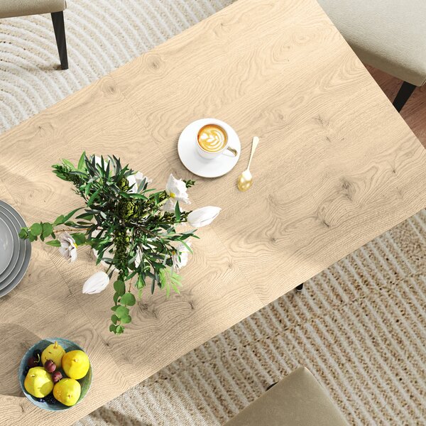 HOMCOM Tavolo da pranzo allungabile, Tavolo espandibile per 6-8 persone, Tavolo da cucina con gambe in acciaio solido