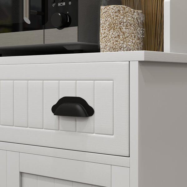 HOMCOM Mobile armadio microonde per cucina con spazio aperto 1 cassetto e armadio 2 porte 61 x 35 x 125,4 cm bianco