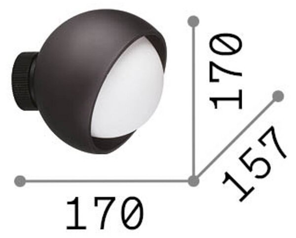 IDEAL LUX Applique da parete Bloom, Nero, Soggiorno / Sala da pranzo, Metallo, Moderno, Applique