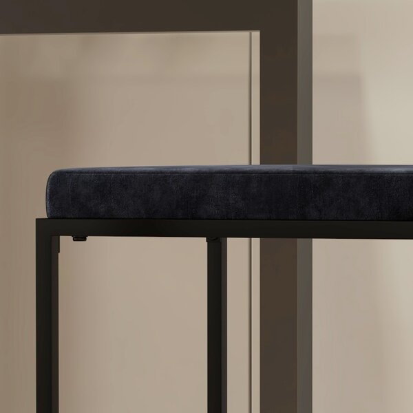 HOMCOM Set di 2 sgabelli da bar sgabelli alti cuscino di seduta in velluto poggiapiedi altezza 74 cm nero