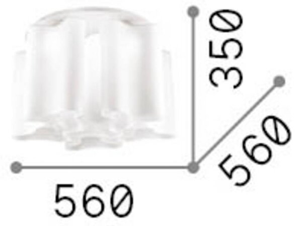 IDEAL LUX Plafoniera soffitto Compo, dimmerabile, Bianco / Opale, Soggiorno / Sala da pranzo, Vetro, Plafoniera
