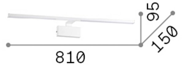 IDEAL LUX Applique a LED Alma in ottone e metallo, larghezza 81 cm, Ottone / Oro, Soggiorno / Sala da pranzo, Metallo, Moderno, Applique