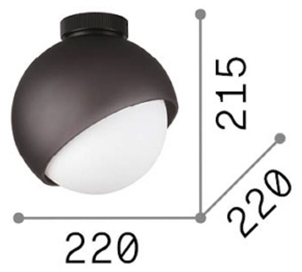 IDEAL LUX Plafoniera soffitto Bloom, dimmerabile, Nero, Soggiorno / Sala da pranzo, Metallo, Moderno, Plafoniera