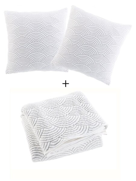 Set con copriletto e federa bianco/beige in jersey 220x240 cm Cassandra – douceur d'intérieur