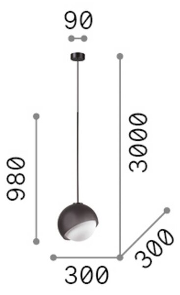 IDEAL LUX Lampada a sospensione Bloom, dimmerabile, Nero, Soggiorno / Sala da pranzo, Metallo, Moderno, Lampada a sospensione