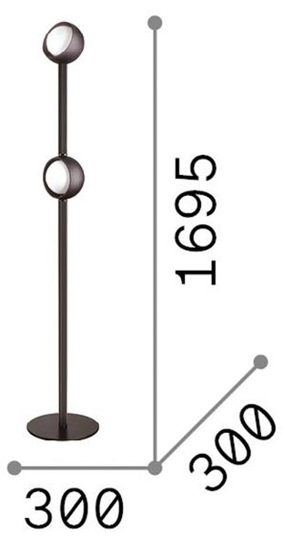IDEAL LUX Lampada da terra Bloom, Nero, Soggiorno / Sala da pranzo, Metallo, Lampada da terra