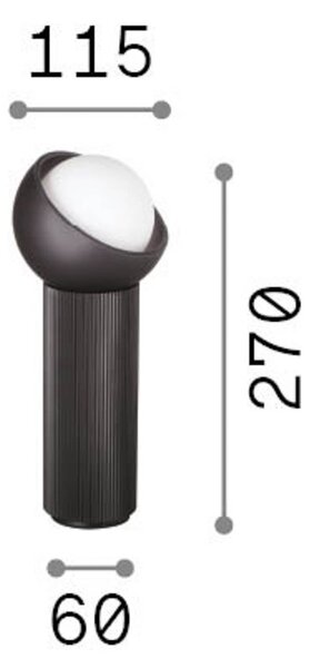 IDEAL LUX Lampada da tavolo Bloom, Nero, Soggiorno / Sala da pranzo, Metallo, Moderno, Lampada da tavolo