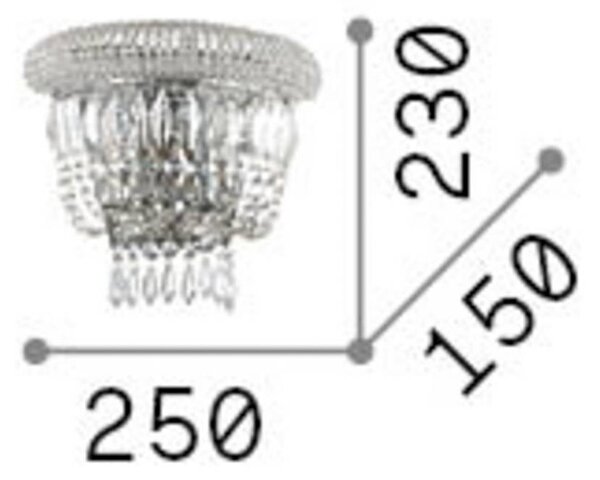 IDEAL LUX Applique da parete Dubai, dimmerabile, Cromo / Argento, Soggiorno / Sala da pranzo, Metallo, Applique