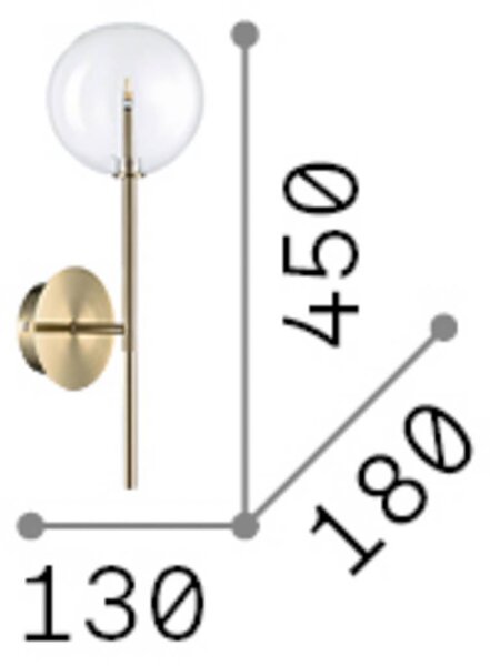 IDEAL LUX Applique da parete Equinoxe, Cromo / Argento, Soggiorno / Sala da pranzo, Metallo, Applique