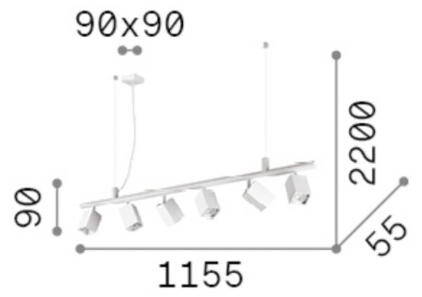 IDEAL LUX Lampada a sospensione Dynamite, Ottone / Oro, Soggiorno / Sala da pranzo, Metallo, Moderno, Lampada a sospensione