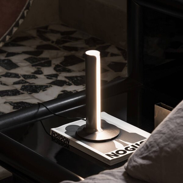 IDEAL LUX Lampada da tavolo Dorica, dimmerabile, Alluminio / Grigio / Zincato, Soggiorno / Sala da pranzo, Alluminio, Moderno, Lampada da tavolo