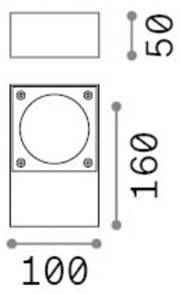 IDEAL LUX Applique da esterni Sirio, Nero, Alluminio, Moderno, Applique da esterni
