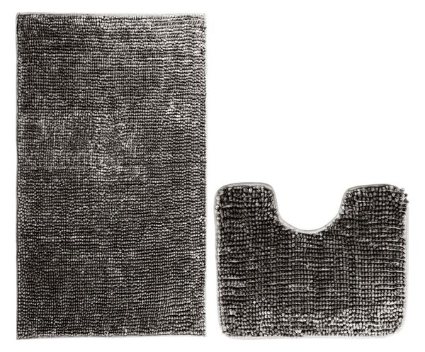 Set di tappetini per il bagno grigio scuro 2 pz per WC 80x50 cm Bati – Restilo