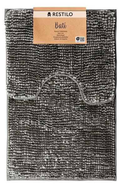 Set di tappetini per il bagno grigio scuro 2 pz per WC 80x50 cm Bati – Restilo