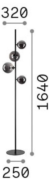 IDEAL LUX Lampada da terra Perlage, Ottone / Oro, Soggiorno / Sala da pranzo, Metallo, Lampada da terra