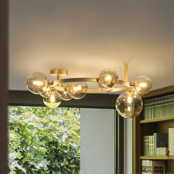 IDEAL LUX Plafoniera soffitto Perlage, Ottone / Oro, Soggiorno / Sala da pranzo, Metallo, Plafoniera