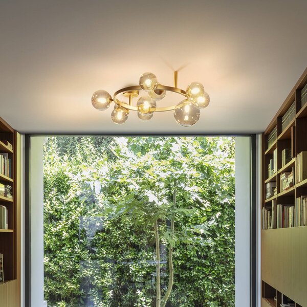 IDEAL LUX Plafoniera soffitto Perlage, Ottone / Oro, Soggiorno / Sala da pranzo, Metallo, Plafoniera