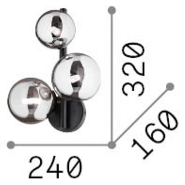 IDEAL LUX Applique da parete Perlage, Ottone / Oro, Soggiorno / Sala da pranzo, Metallo, Applique
