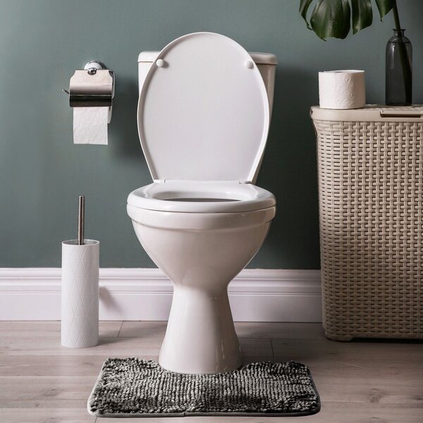 Set di tappetini per il bagno grigio scuro 2 pz per WC 80x50 cm Bati – Restilo