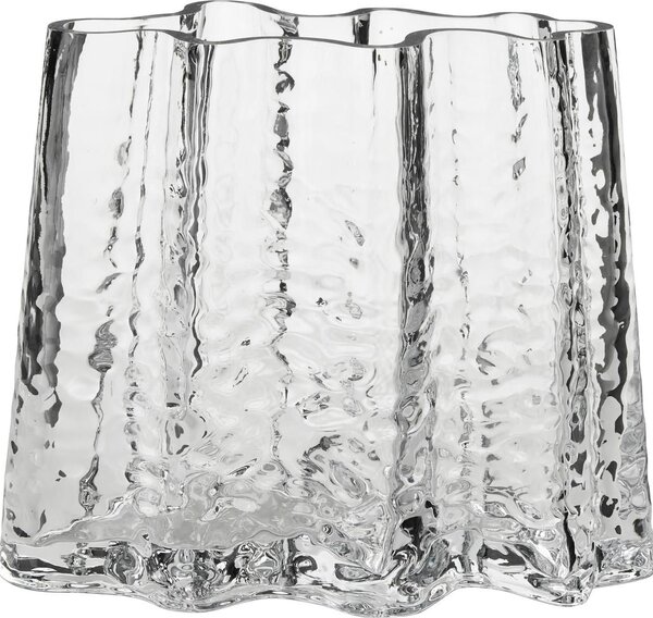 Vaso in vetro soffiato con superficie strutturata Gry, alt. 19 cm